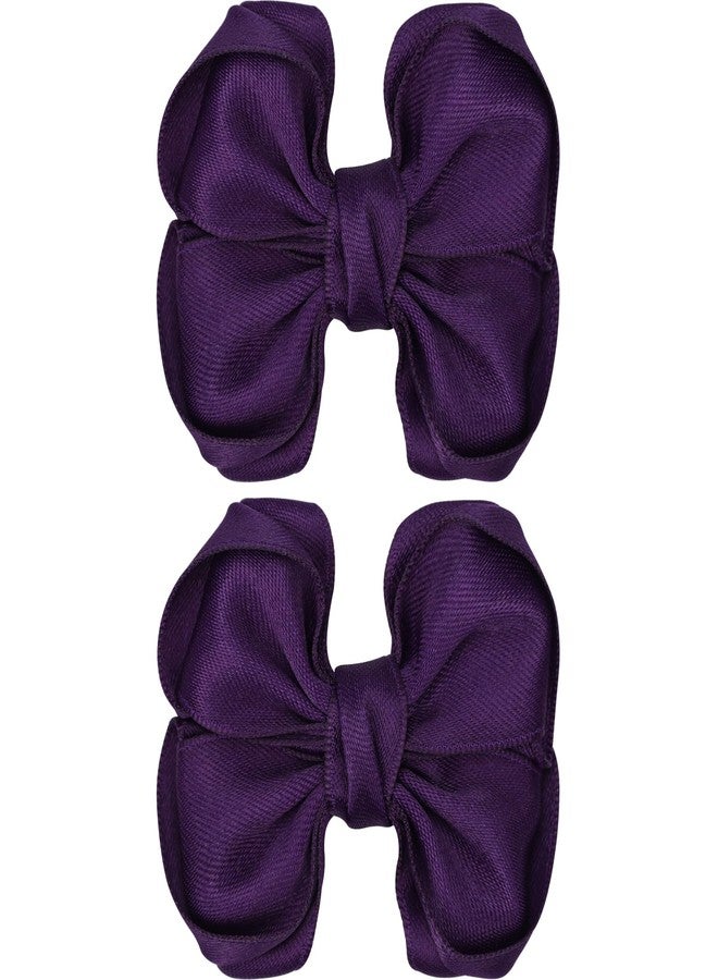 Zolyco Tiny 3 Inch Hair Clips Double Bow - Cute Lined Boutique Alligator Hairpin for Girls, Toddlers, and Little Teens - Kids Barrettes Set of 2 Small Stylish - Image 1
